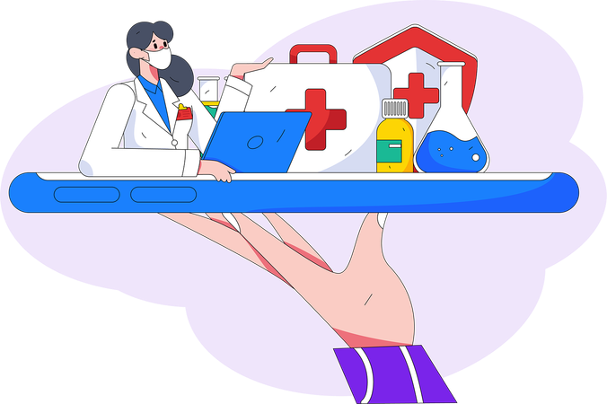 Online medical app  Illustration