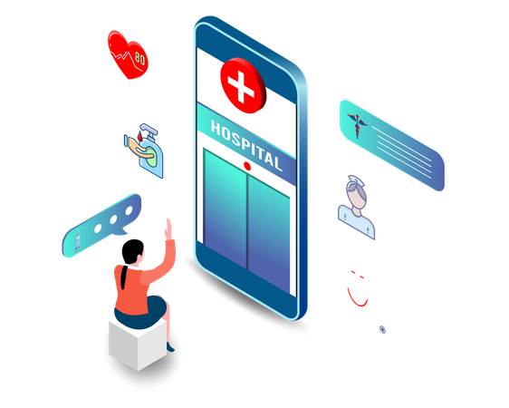 Online medical application  Illustration