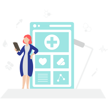 Online medical application  Illustration