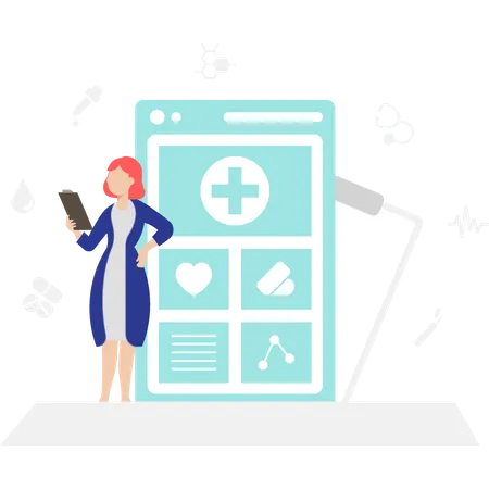 Online medical application  Illustration