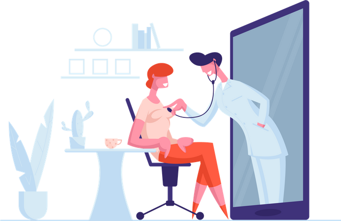 Online Medical Checkup  Illustration