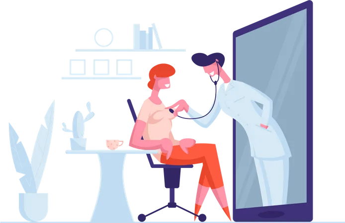 Online Medical Checkup  Illustration