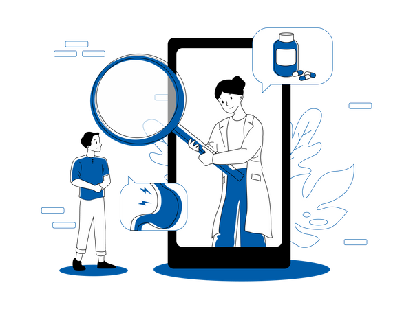 Online medical checkup  Illustration