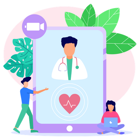 Online Medical Checkup  Illustration