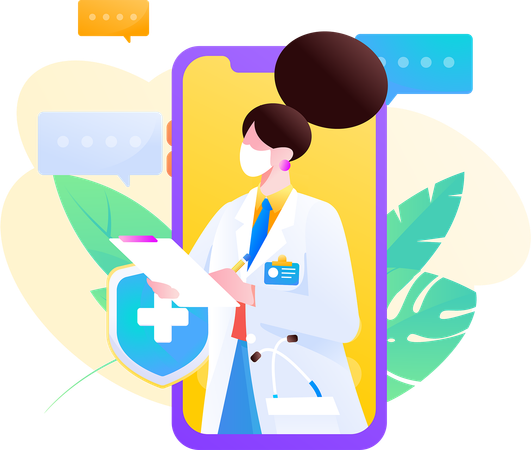 Online Medical Consultant  Illustration