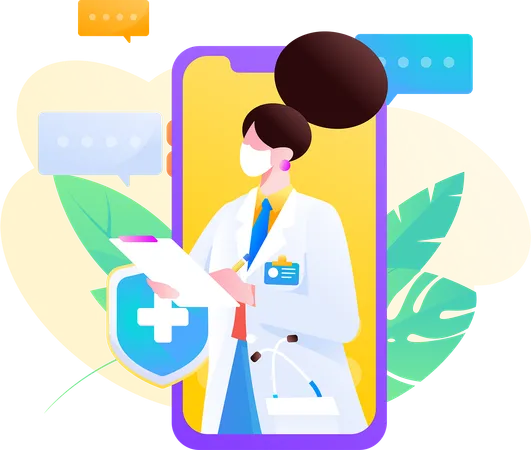 Online Medical Consultant  Illustration