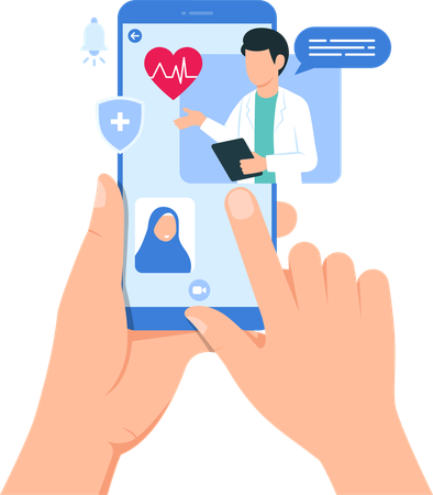 Online Medical Consultation  Illustration