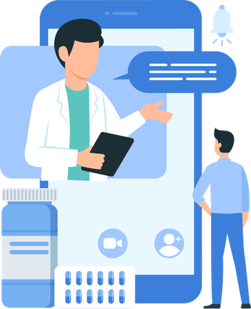 Online Medical Consultation  Illustration