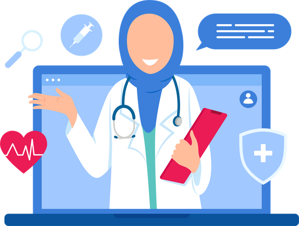 Online Medical Consultation  Illustration