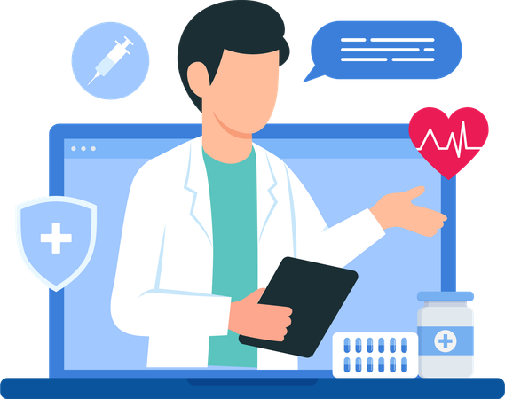 Online Medical Consultation  Illustration