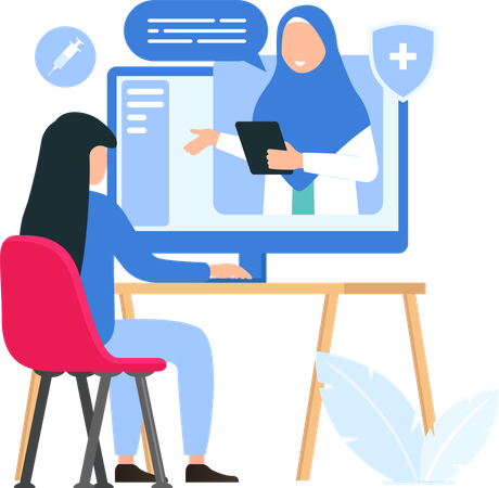 Online Medical Consultation  Illustration