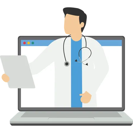 Online medical consultation and support  Illustration