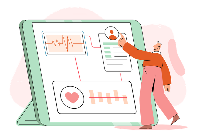 Online medical consultation dashboard  Illustration