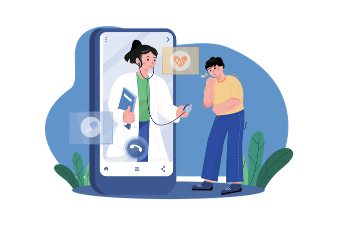 Online Medical Consultation  Illustration