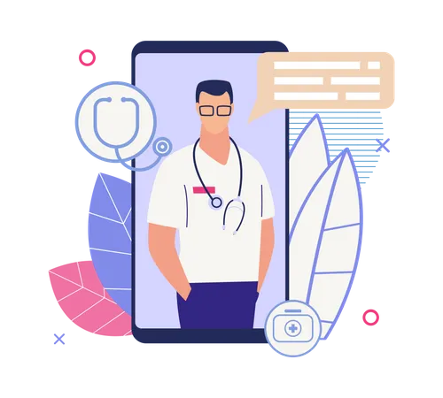 Online medical Consultation  Illustration