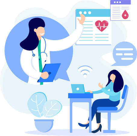 Online medical consultation  Illustration