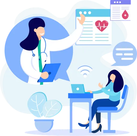 Online medical consultation  Illustration