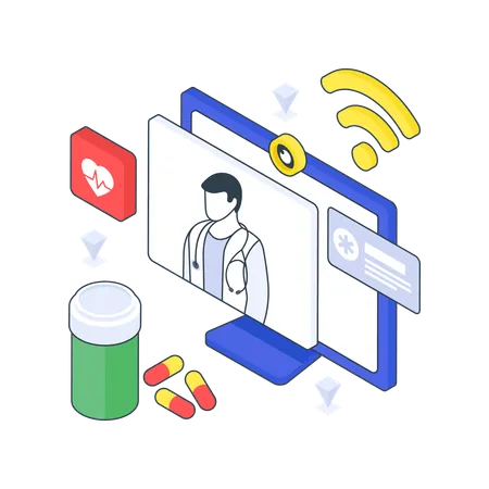 Online Medical Consultation  Illustration