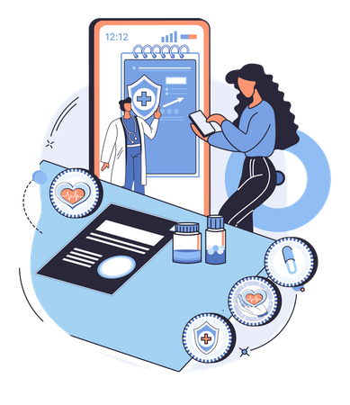 Online medical consultation  イラスト