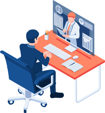 Online Medical Consultation  Illustration