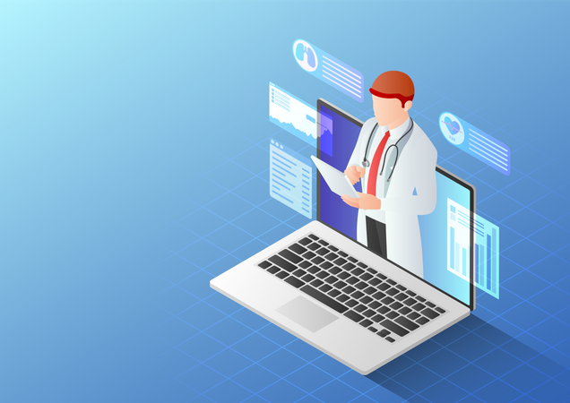 Online Medical Consultation  Illustration