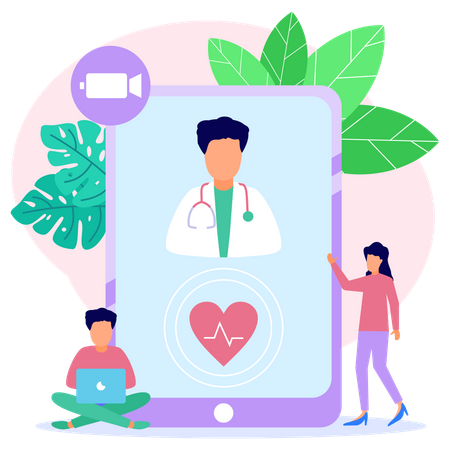 Online Medical Consultation  Illustration