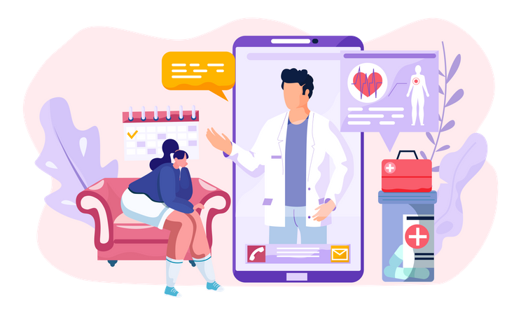 Online medical consultation  Illustration