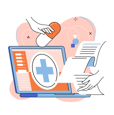 Online medical consultation service  イラスト