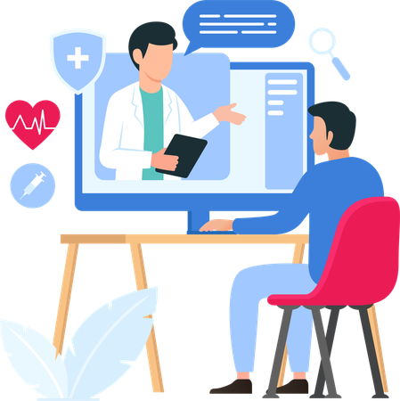 Online Medical Consultation with Doctor  Illustration