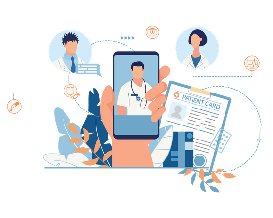 Online medical conversation  Illustration