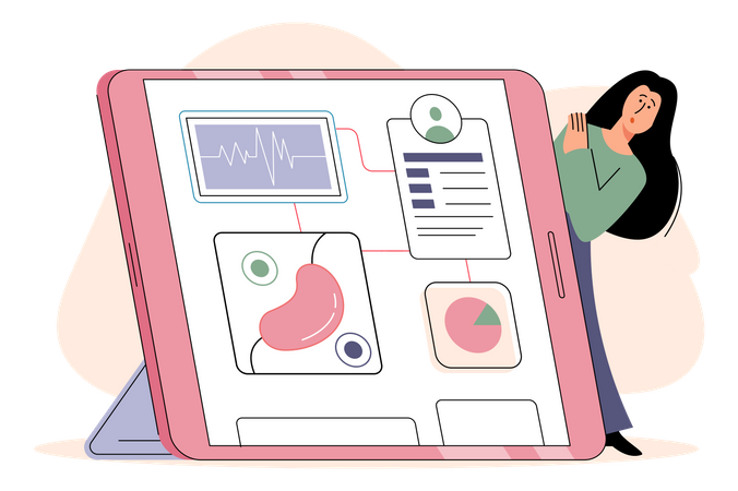 Online medical diagnosis service Illustration