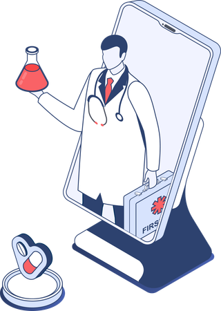 Online medical experiment  Illustration