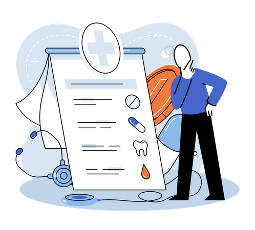 Online medical health checkup report  イラスト