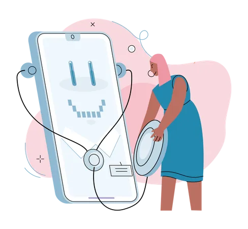 Online medical healthcare chatbot Illustration