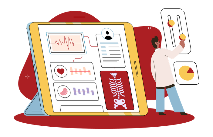 Online medical healthcare dashboard Illustration