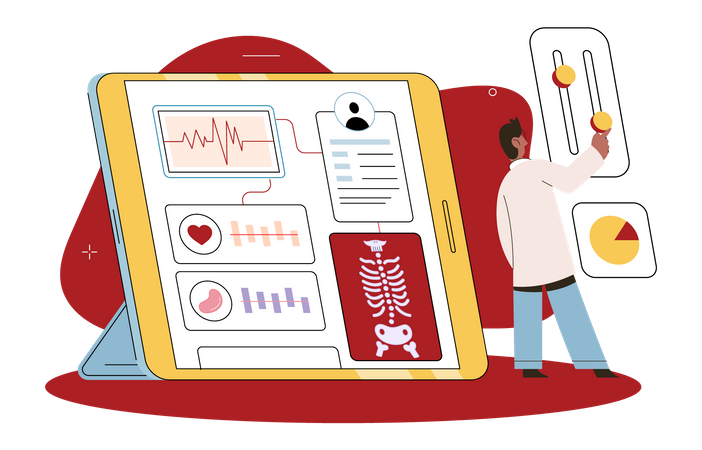 Online medical healthcare dashboard  Illustration