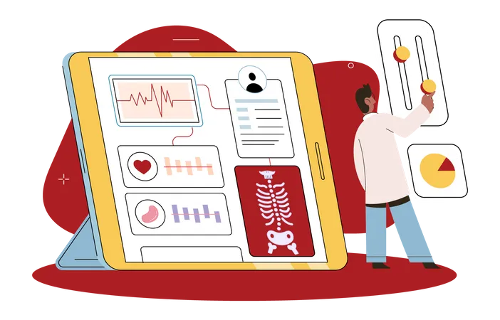 Online medical healthcare dashboard  Illustration