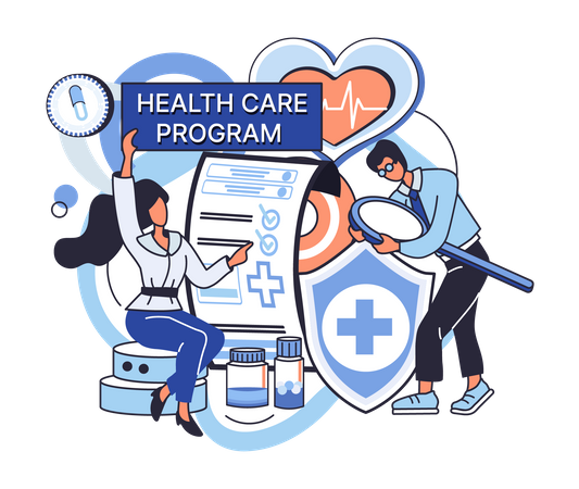 Online medical healthcare program  Illustration