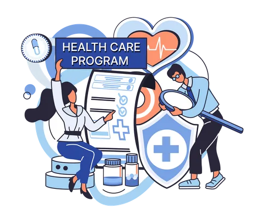Online medical healthcare program  Illustration
