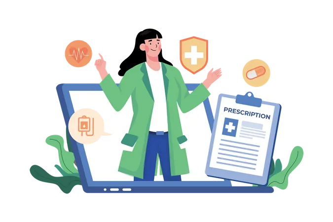 Online Medical Prescription  Illustration