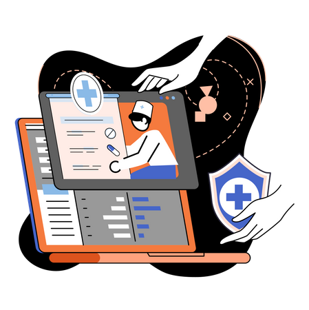 Online medical report service  Illustration