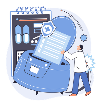 Online medical report service  イラスト