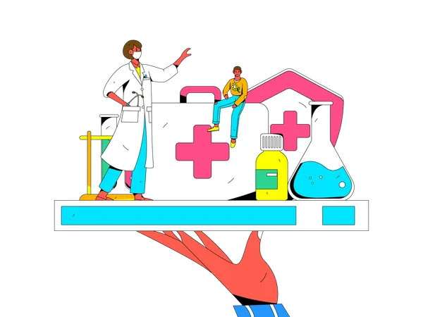 Online medical service  Illustration