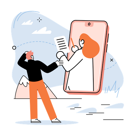 Online medical service app  Illustration