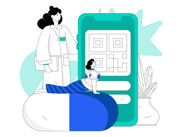 Online medical services  Illustration