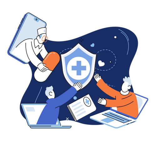 Online medical services Illustration