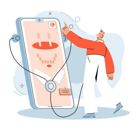 Online medical services app  Illustration