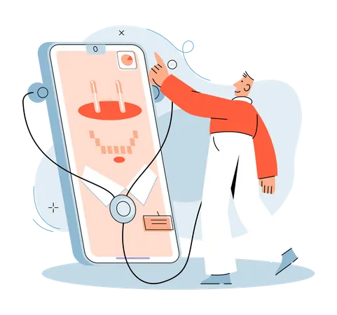 Online medical services app Illustration