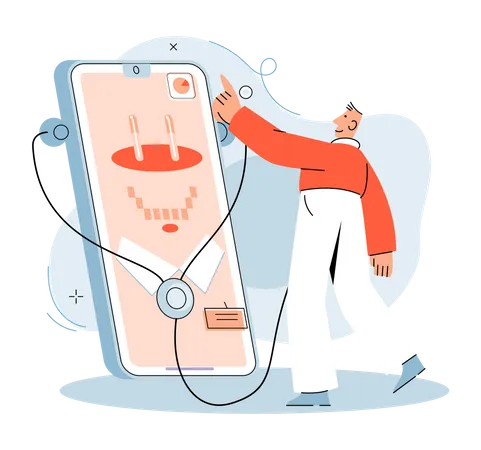 Online medical services app  Illustration