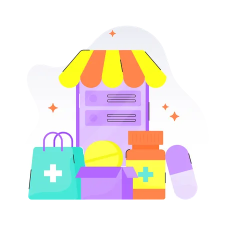 Online Medical Store  Illustration